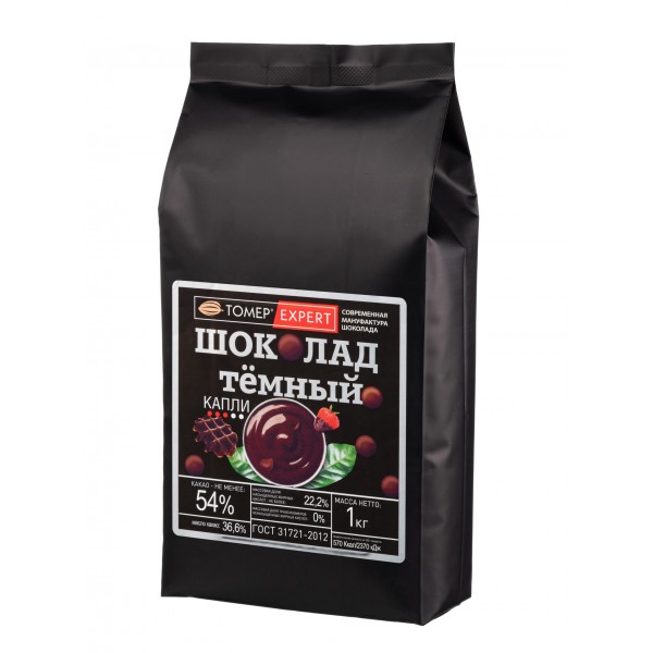 Шоколад Тёмный 54% в каллетах (каплях) - Томер Эксперт 1000гр